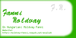 fanni moldvay business card